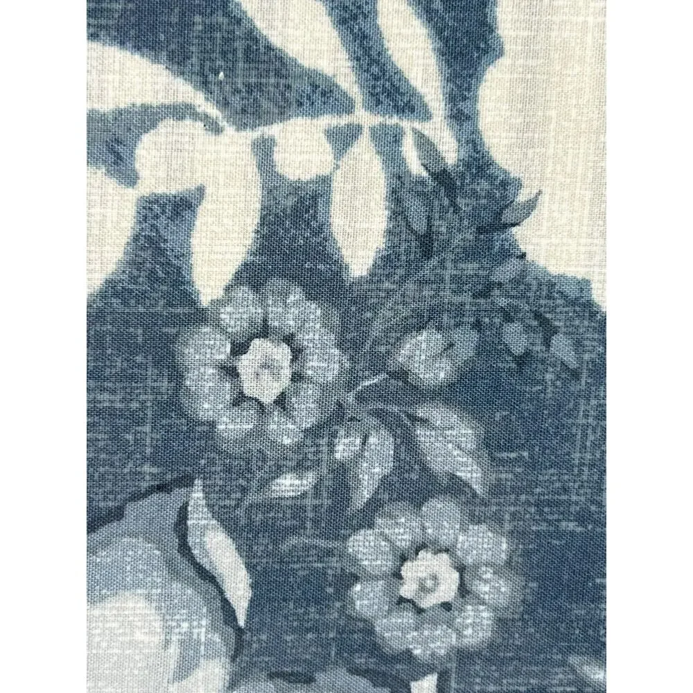 Ralph Lauren Indigo Cottage King Size Duvet Cover Blue Cream COTTON Floral NIP